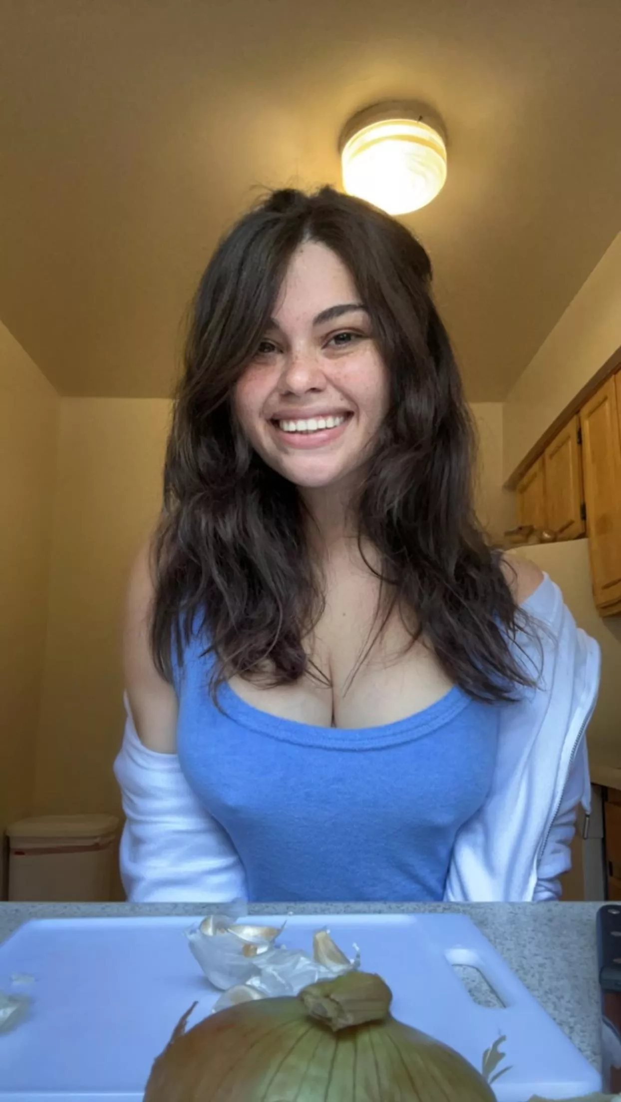 Braless and making you dinner! Girlfriend material?
