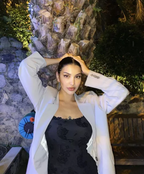 getting ready for blowjob in the office garden