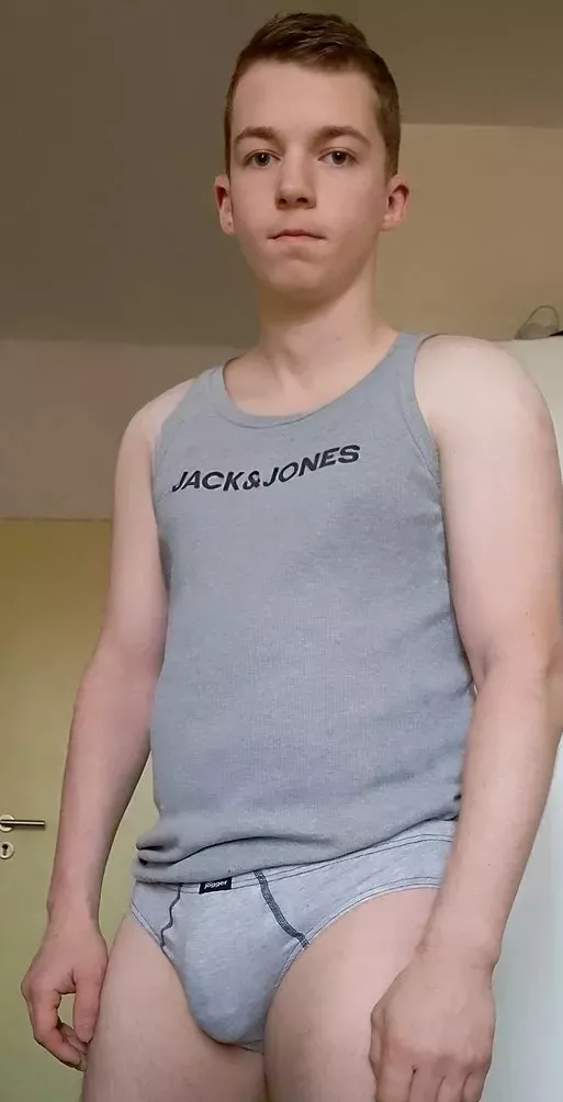 me in gray underwear