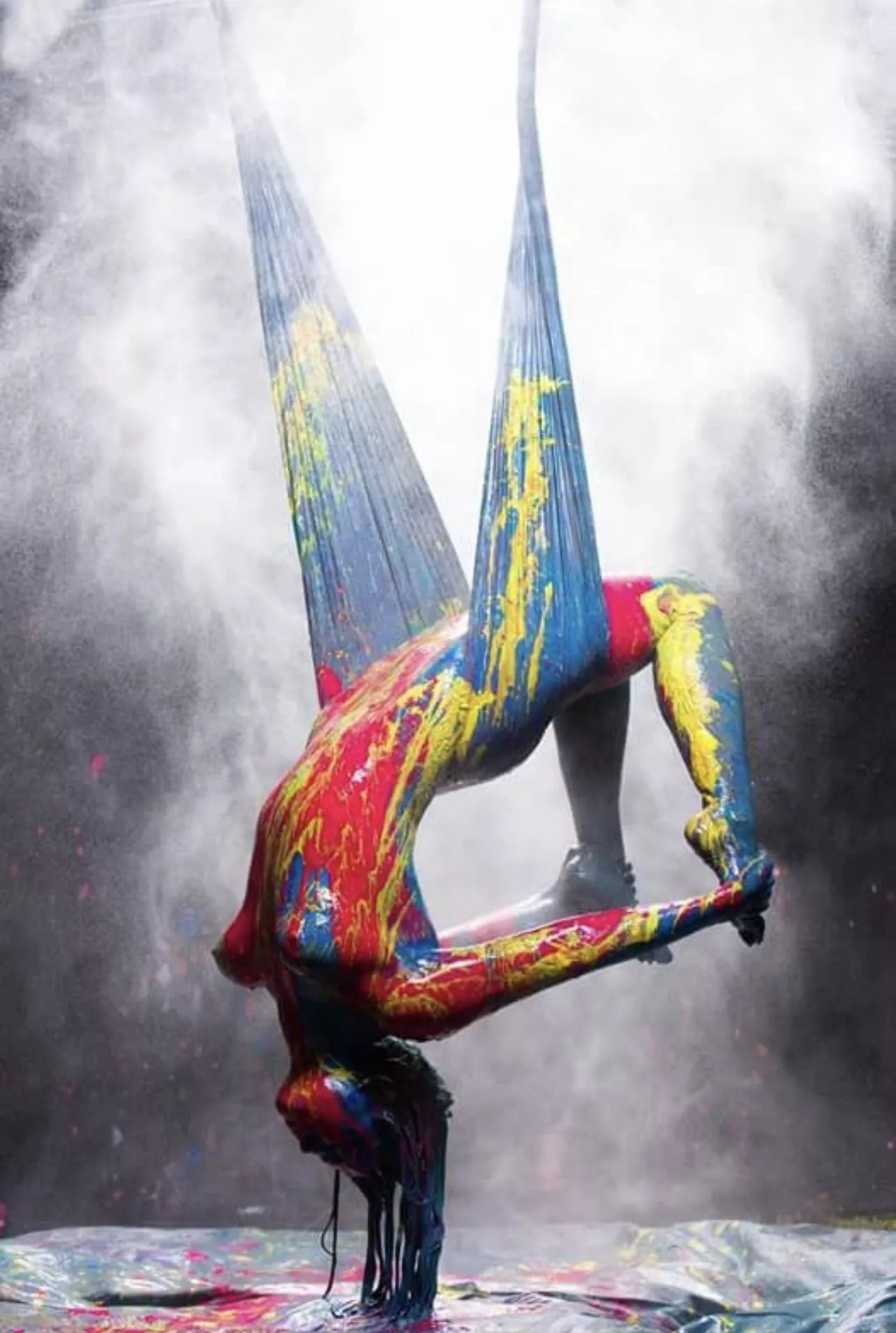 Thought you may appreciate this, I stripped down nude, was covered in body paint and then played around in a yoga swing. It was super liberating.