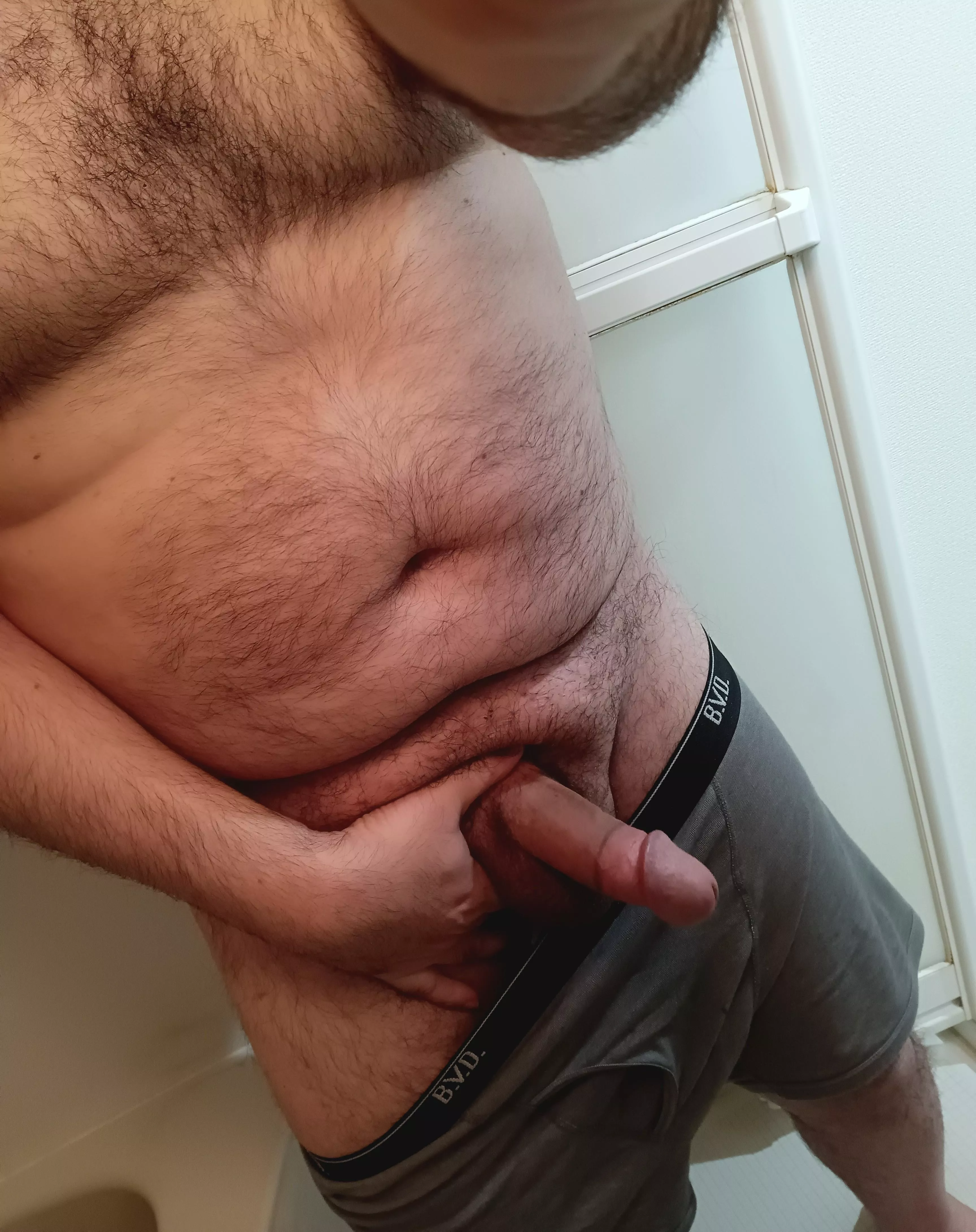 (44) Would you watch Papa Bear jack this off until he cums?