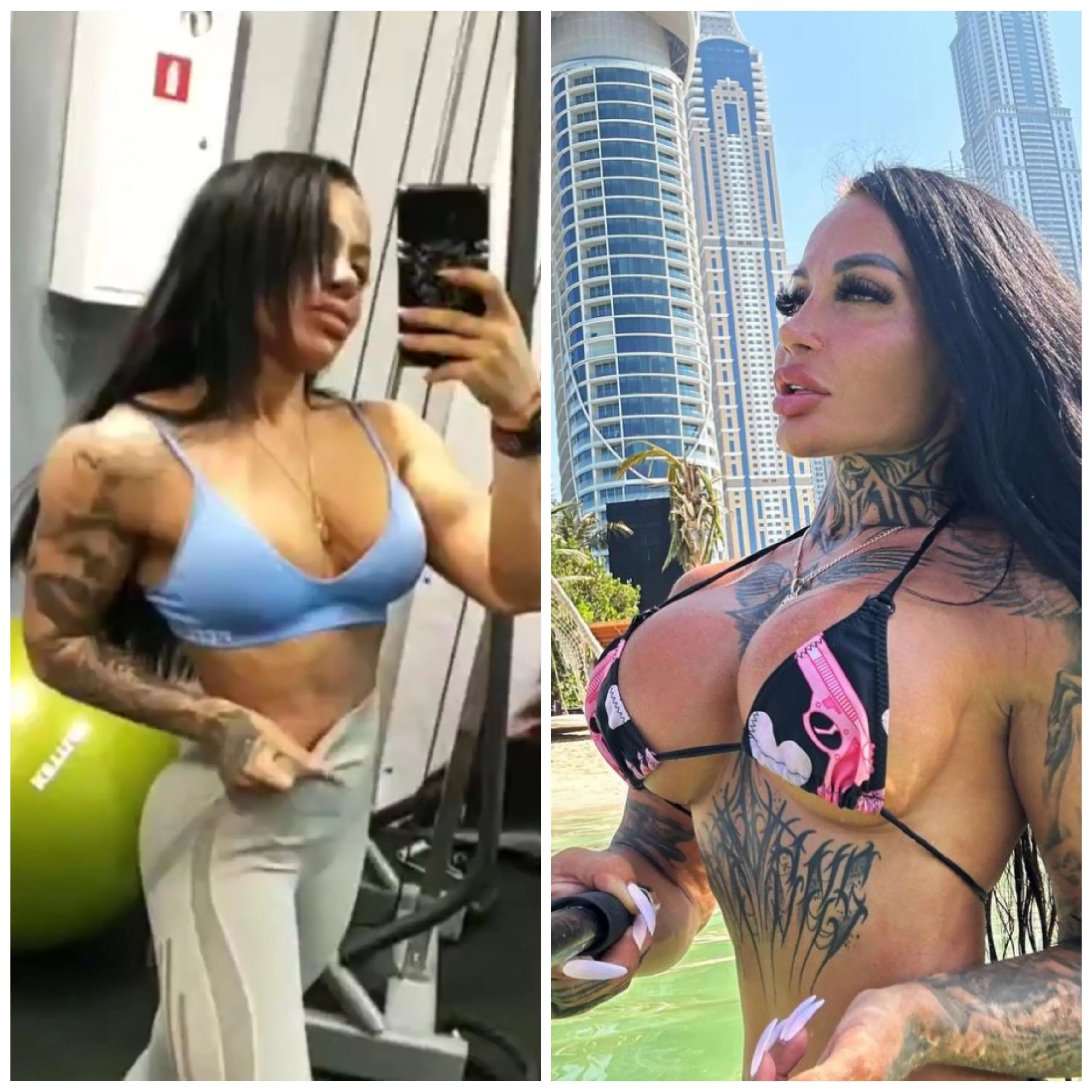From goth gym girl in Russia to a bimbo tattoo queen in Dubai