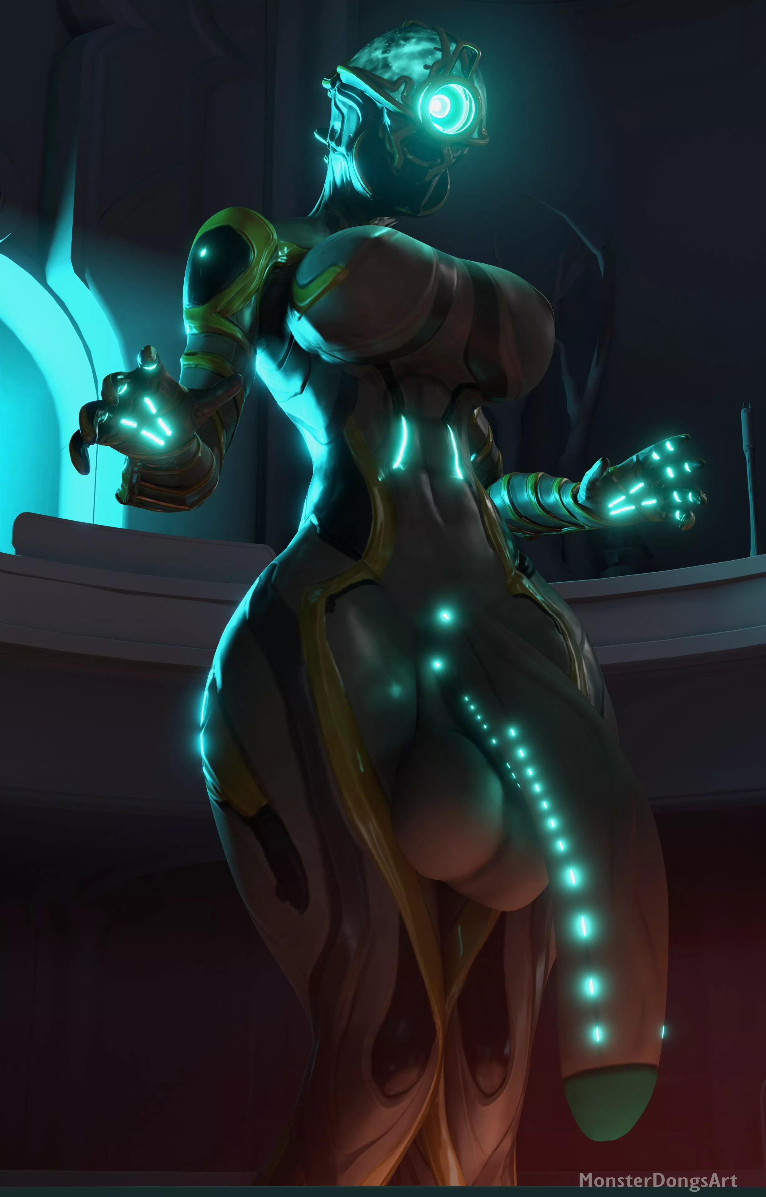 [Futa Mag] Admiring Her Own Size (MonsterDongsArt)