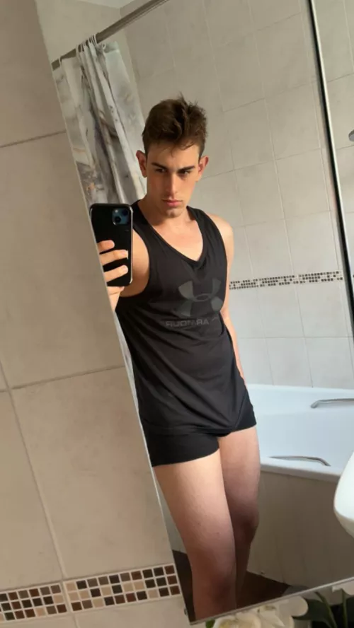 I walk around the house with nothing below, just underwear 😇