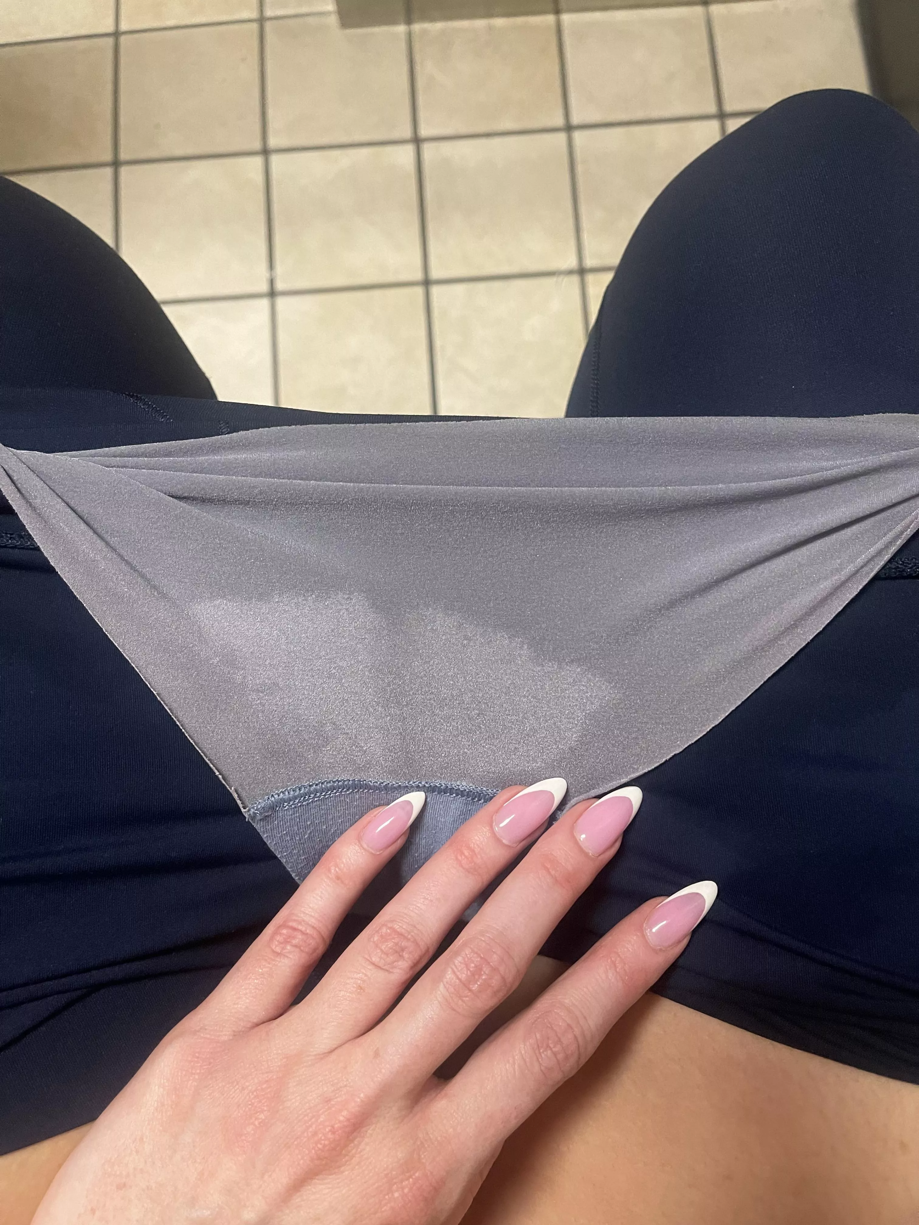 My sweaty gym panties and a French manicure :)