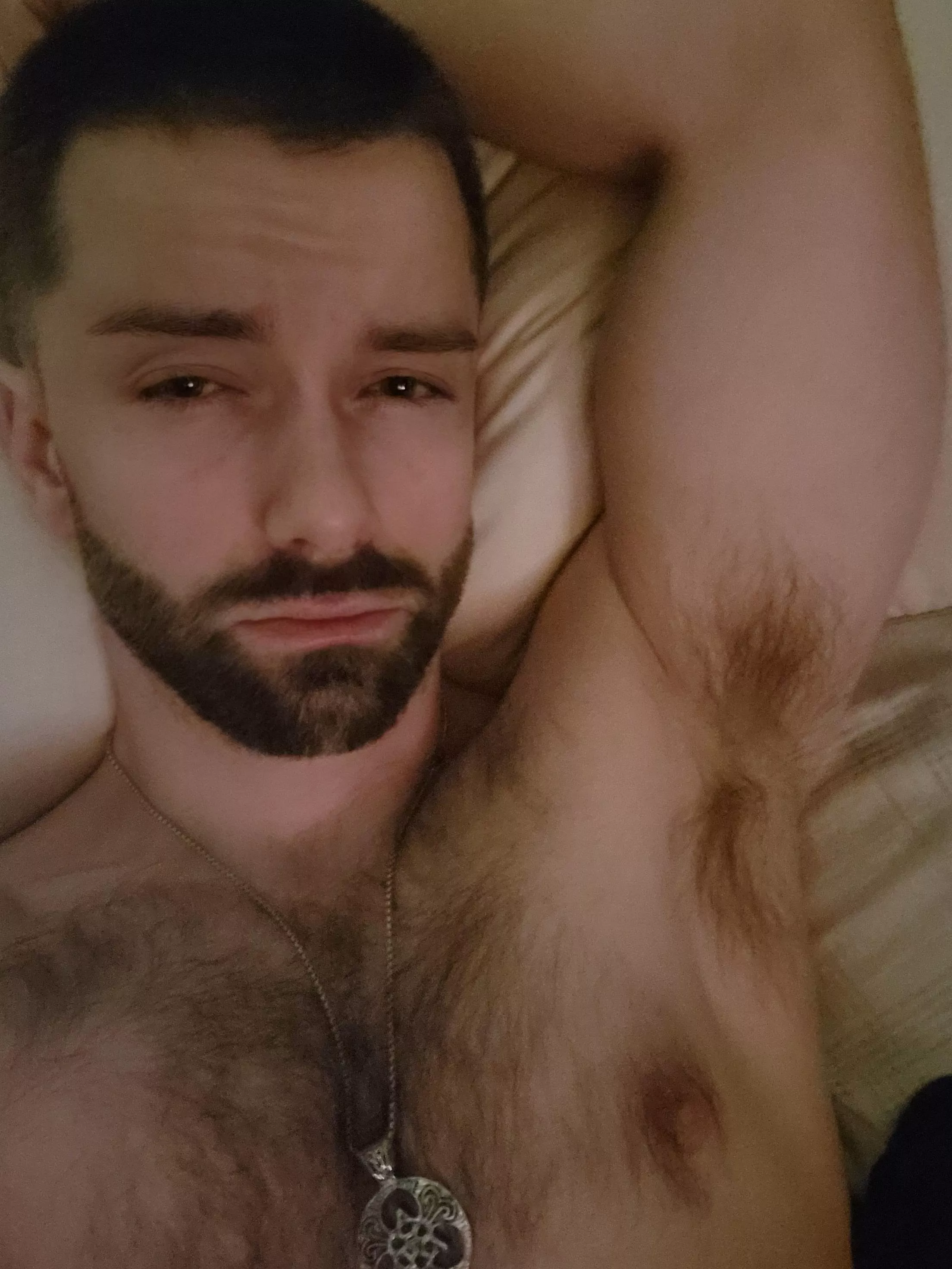 Sleepy picture but never a bad time to share some body hair XD