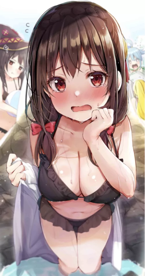 Yunyun got Nervous while Show Off her Frilled Black Bikini [Konosuba] (Rouka)