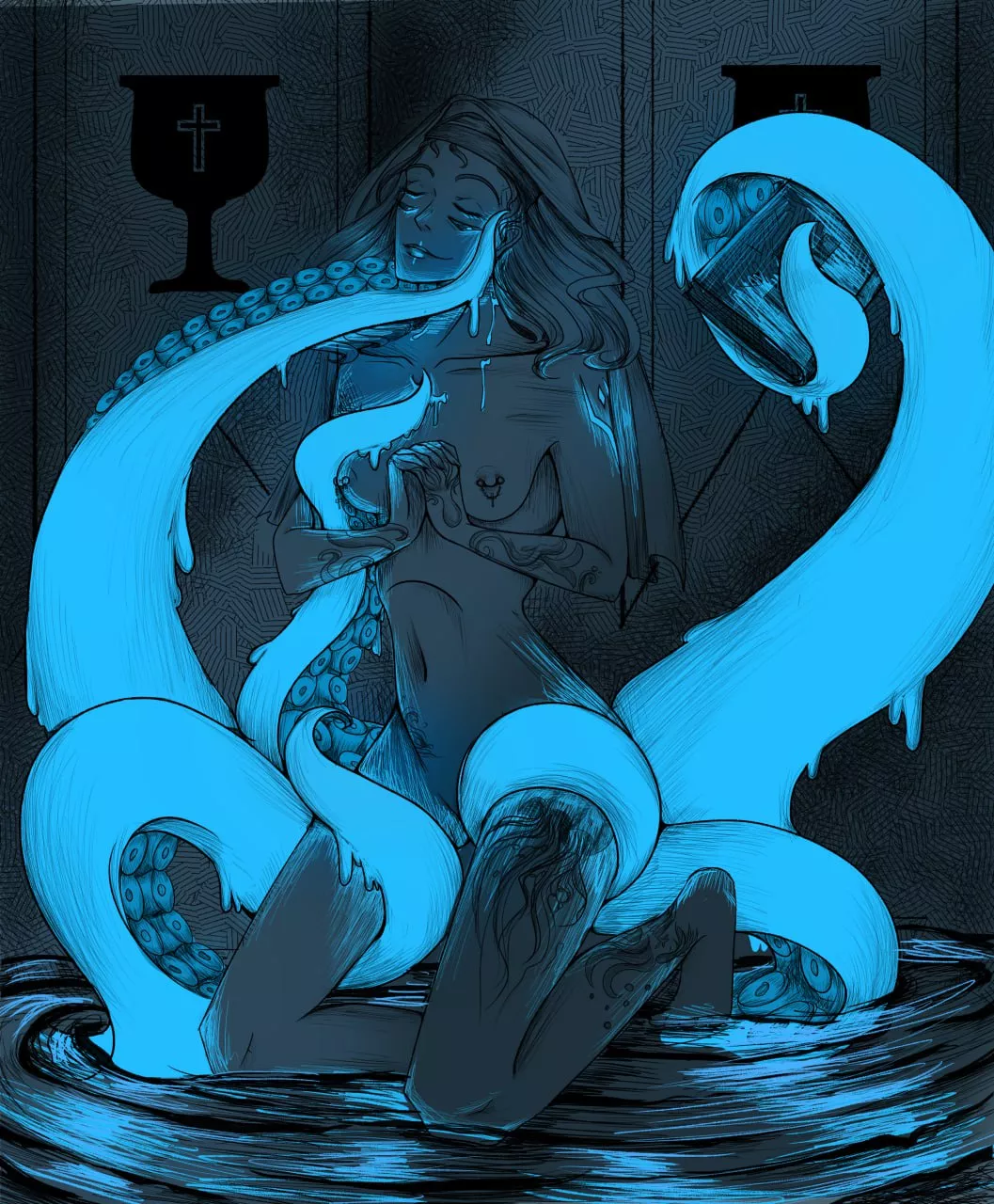 Being a Great Old One Warlock can have its benefits~ [OC] [Original Art]