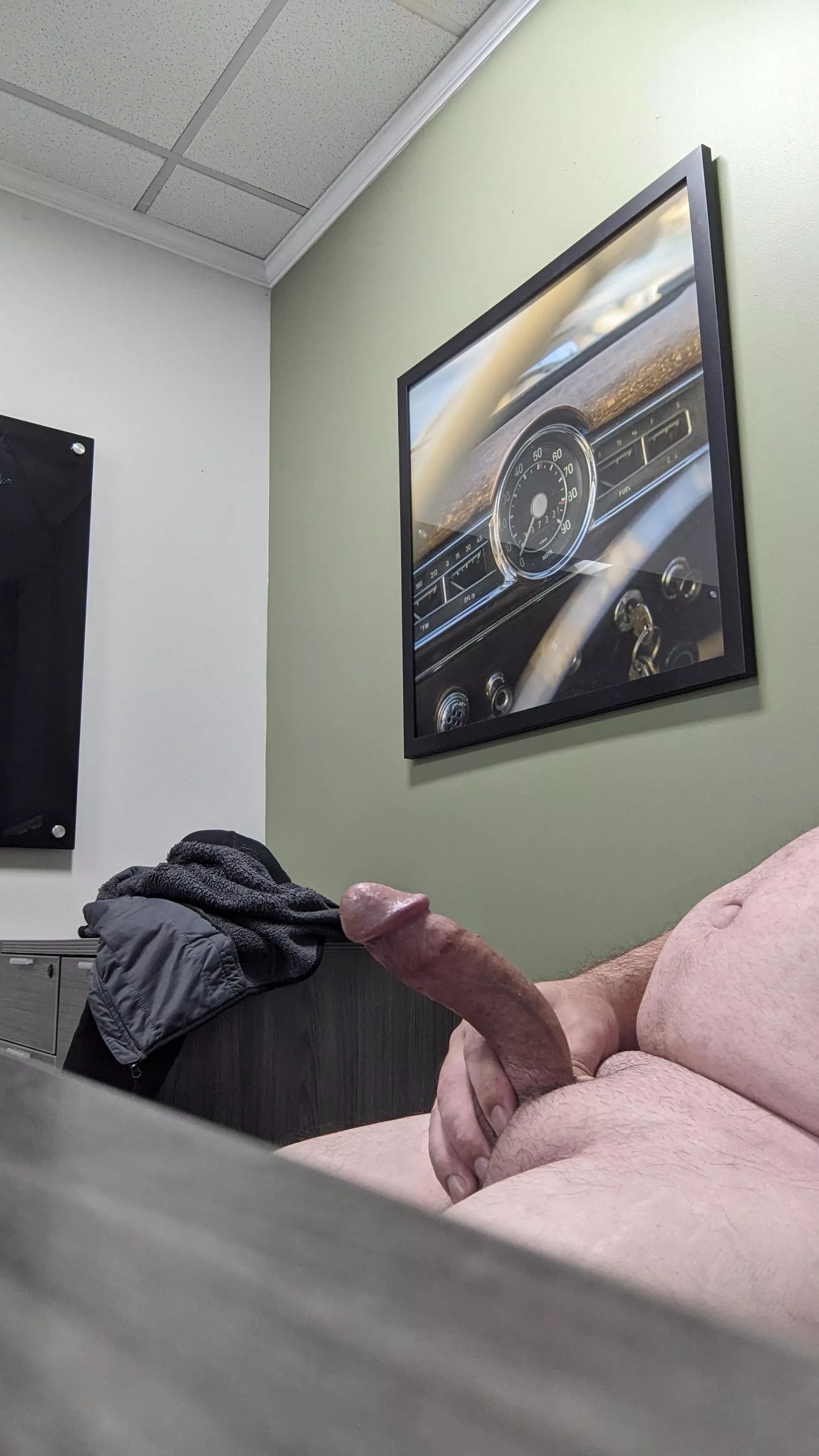 Hard at work with door open