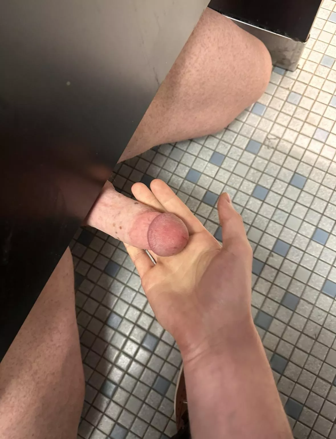 Loved teasing and stroking this older man in the stall next to me