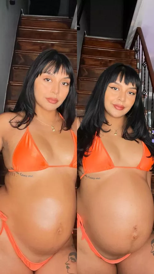 Slightly pregnant at 5 months pregnant to 9 months