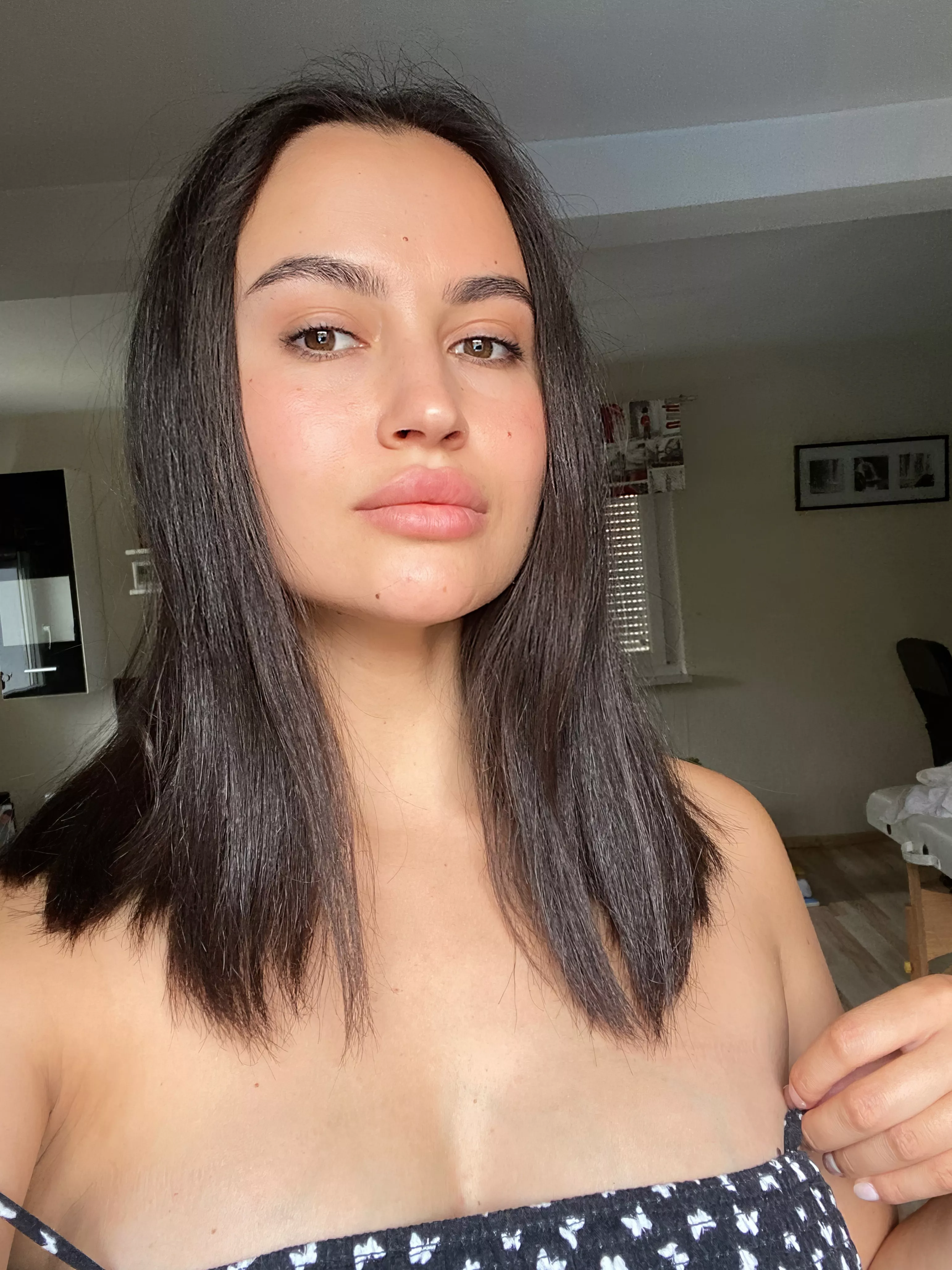 Brushing my hair, feeling playful tonight?