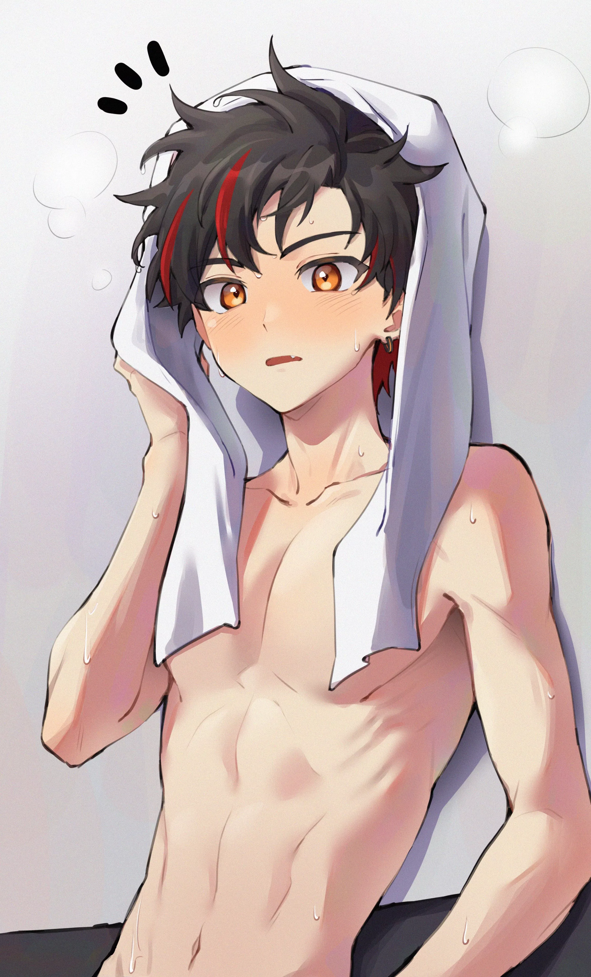 Caught him leaving the shower