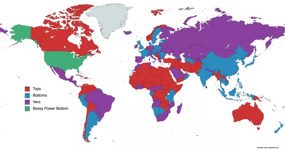 Is your country a top, bottom or vers? - This is what position I would say every country in the world is... you know... based on vibes lol