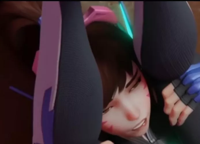 LF color source: Overwatch D.va, 3D, Mating Press, Tightsuit, legs over face
