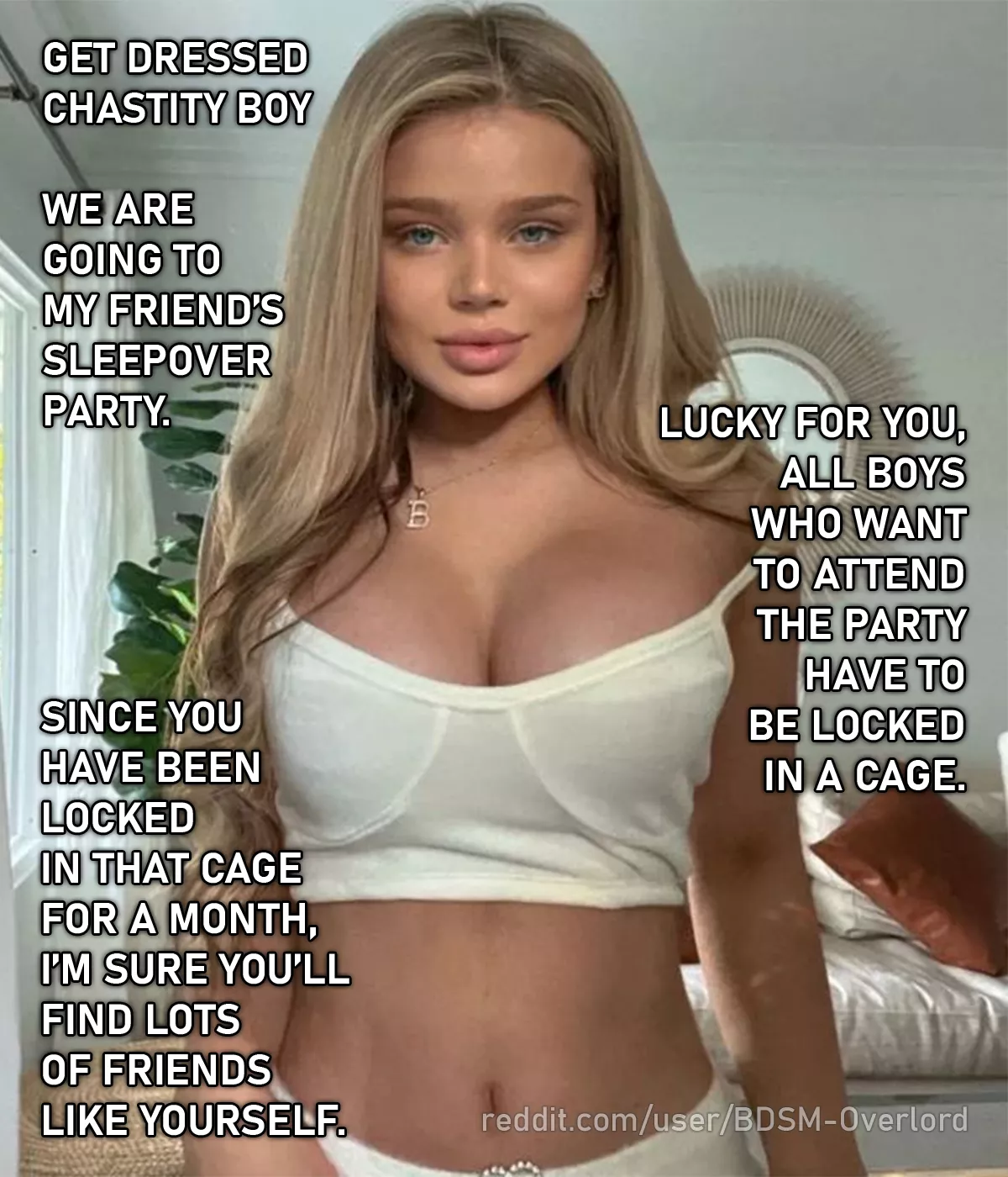 She takes you to a party - Day 27 | 30 Days Of Chastity (Locktober) [roommate] [Model: Zolotova]