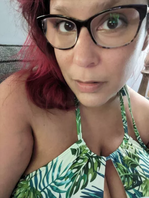 Cleavage peaking out of my swimsuit