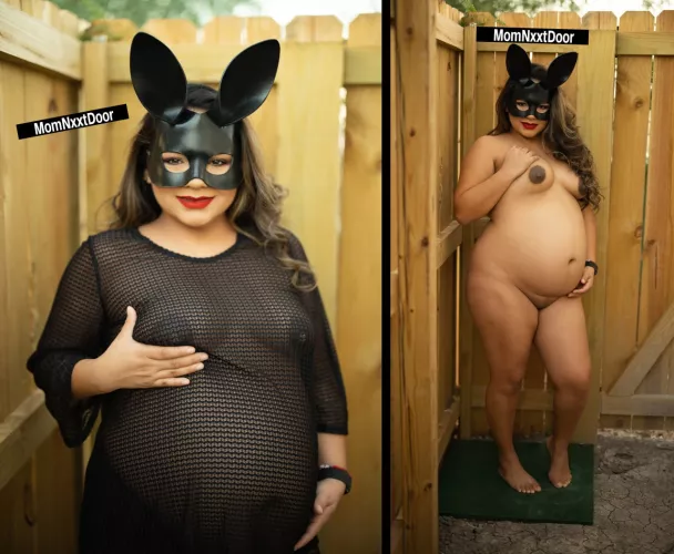 Cute & Innocent On The Left. Full Pregnant Slut On The Right.