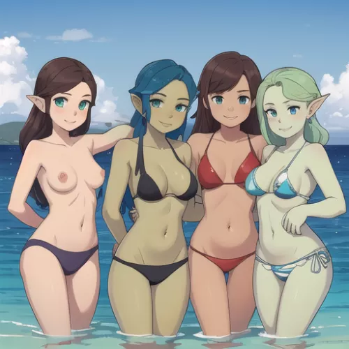 Elf Girl & friends at the beach