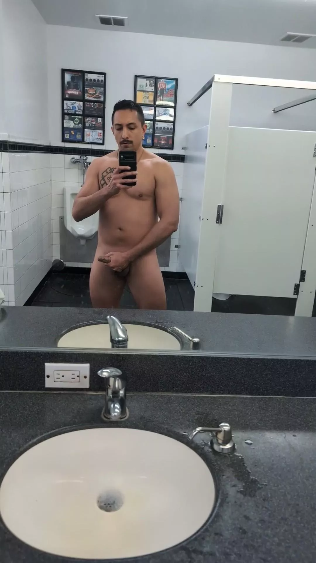 I was so horny I had to start stroking in the locker room