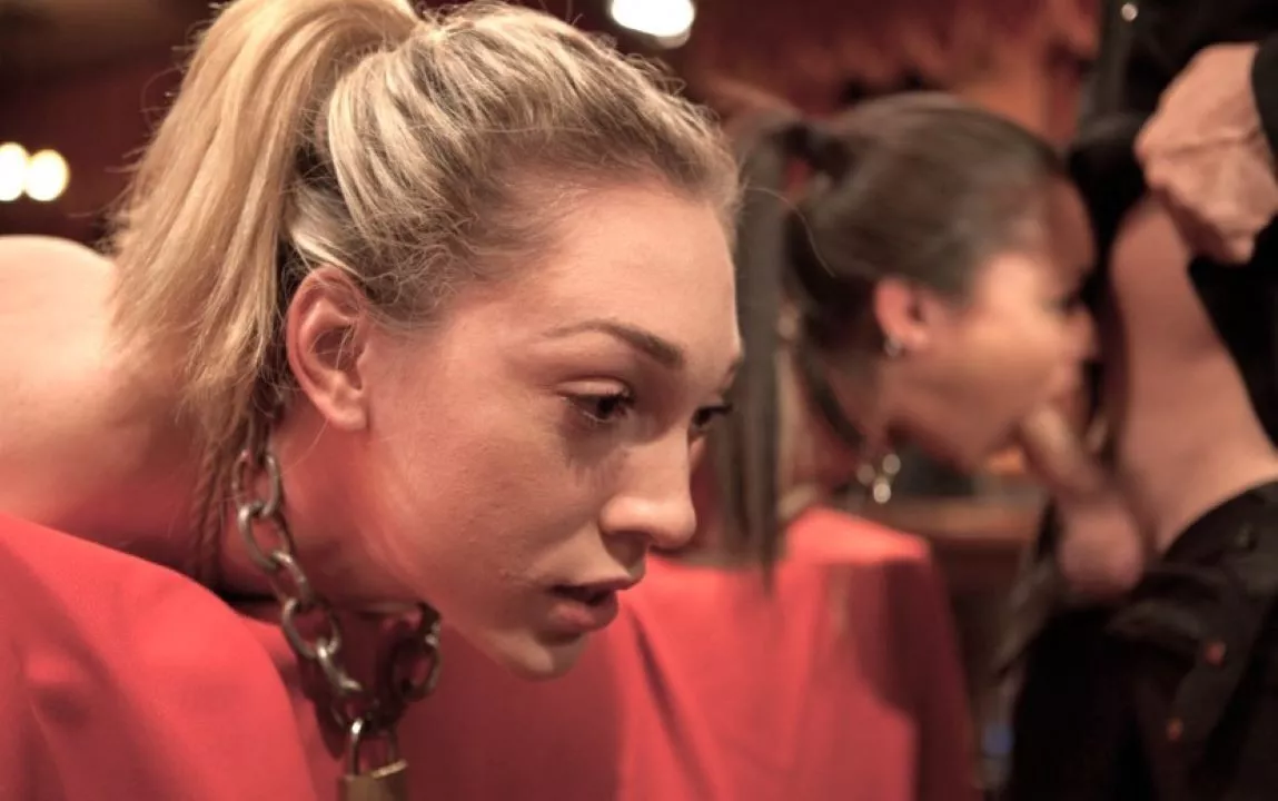 Mentally preparing as her friend goes to work