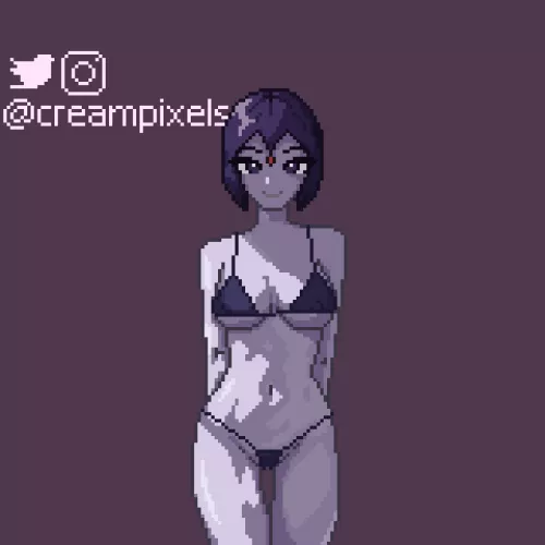 Raven in hot pixels (cream_pixels)