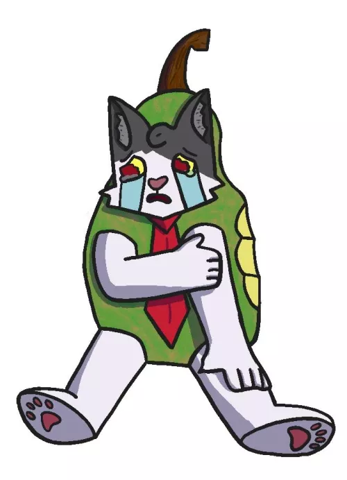 Someone took a bite out of his pear costume ):