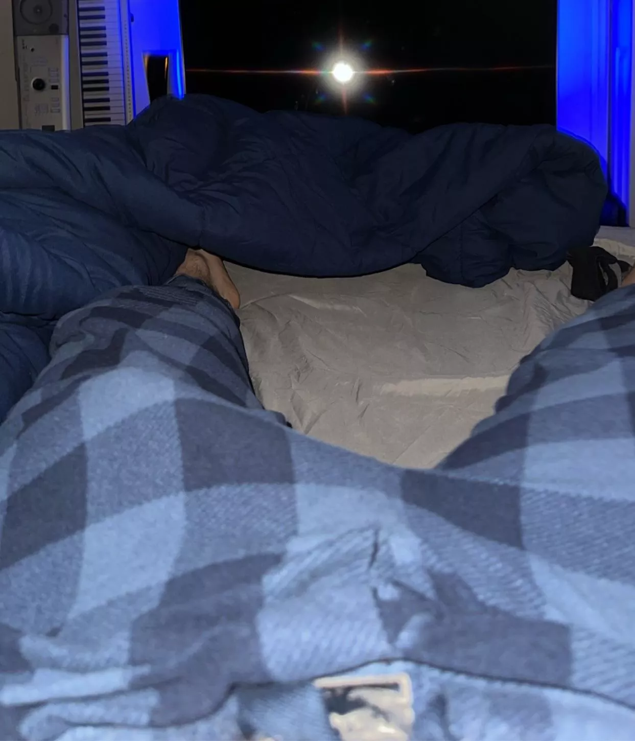 Do you think the plaid camouflages this morning wood?