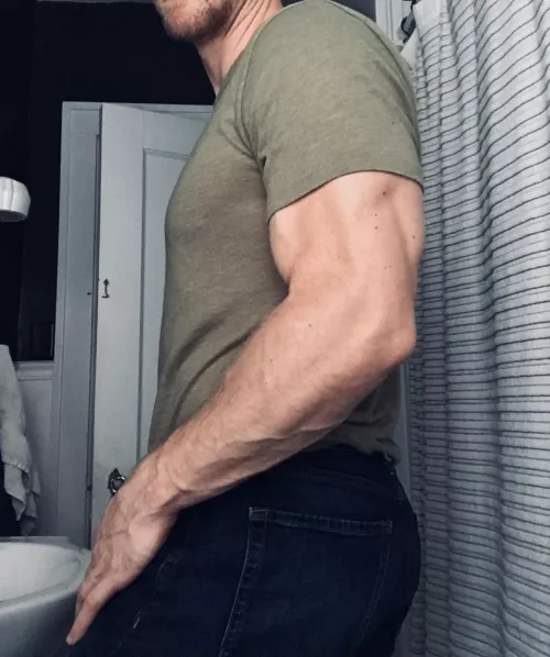 Forearms with a side of blue jeans
