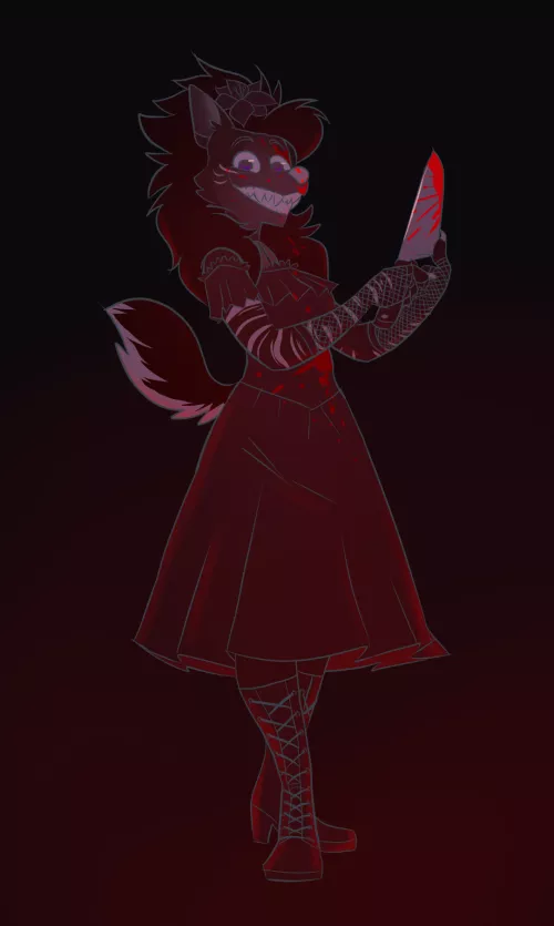 My second OC is practicing her melee build--on everyone! Artwork by MetalKitty