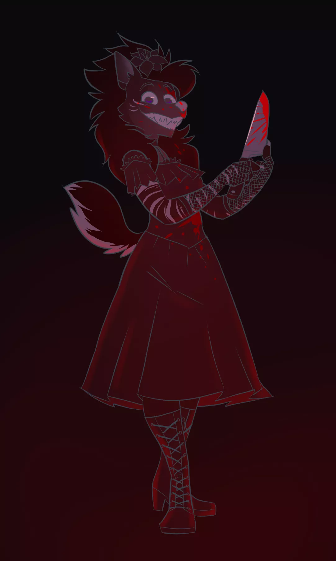 My second OC is practicing her melee build--on everyone! Artwork by MetalKitty