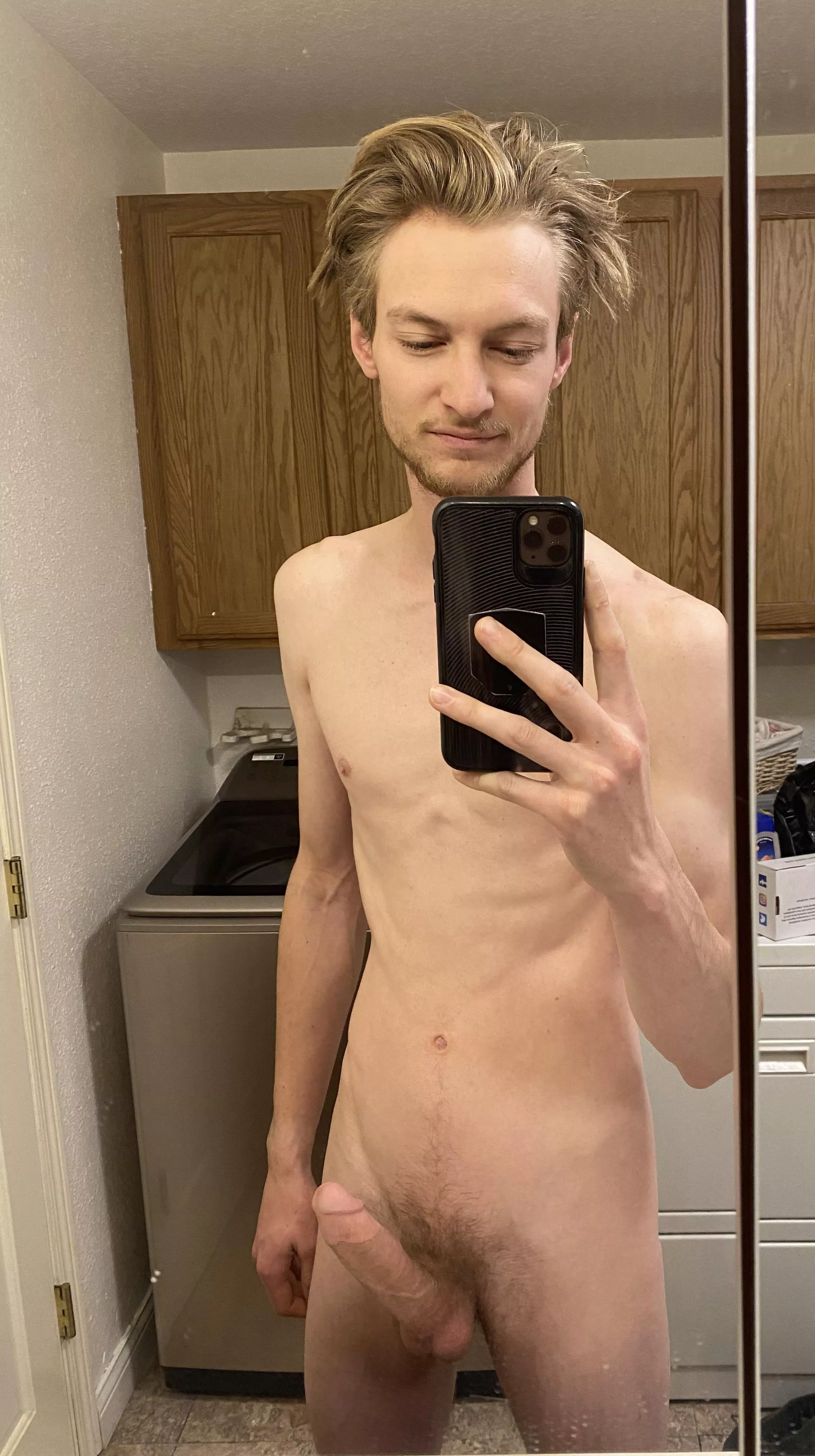 Pre shower mirror selfie