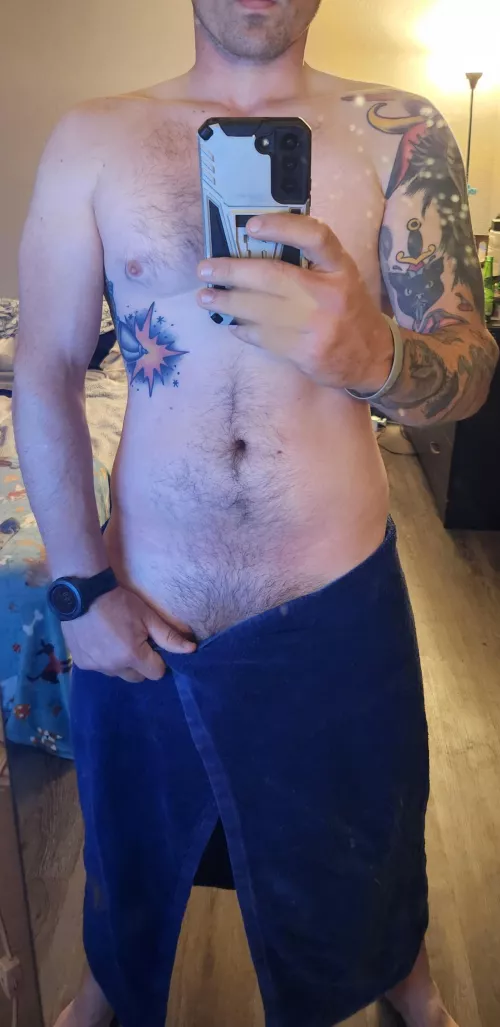 slide the towel off and get your surprise