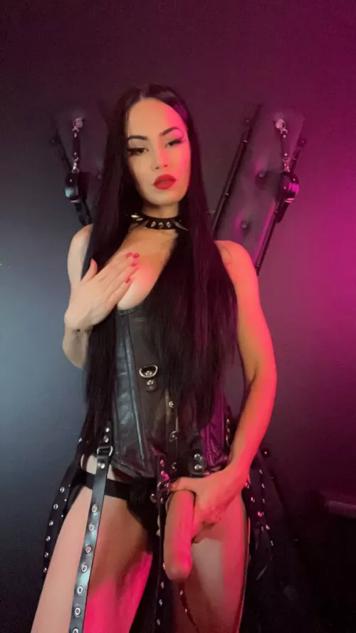 Sucking my strap is a sure way to turn me on. Are you ready to open that throat?