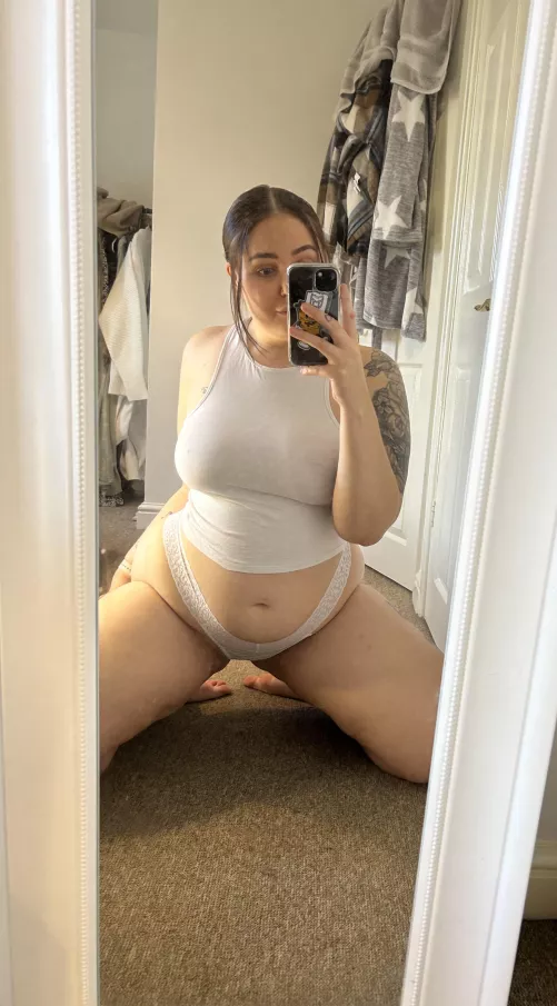 Horny and innocent in white