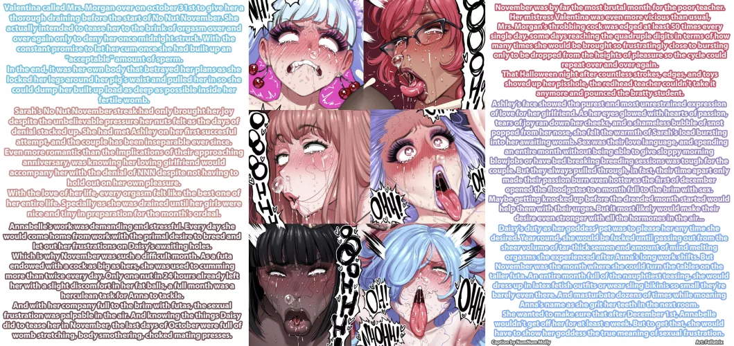 NNN Preparation Day [Futanari][No Nut November][Collage][Futadom][Mating Press][Impregnation][Teasing][Edging][Long][Artist: Fellatrix]