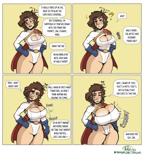 PowerGirl GOD >>> SuperGirl ZZZZZ. You could say that BE is also a power or hers ;3 (by: JackalOvid)