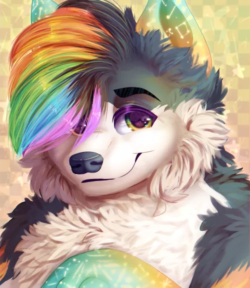 Rainbow wolf (art by me)