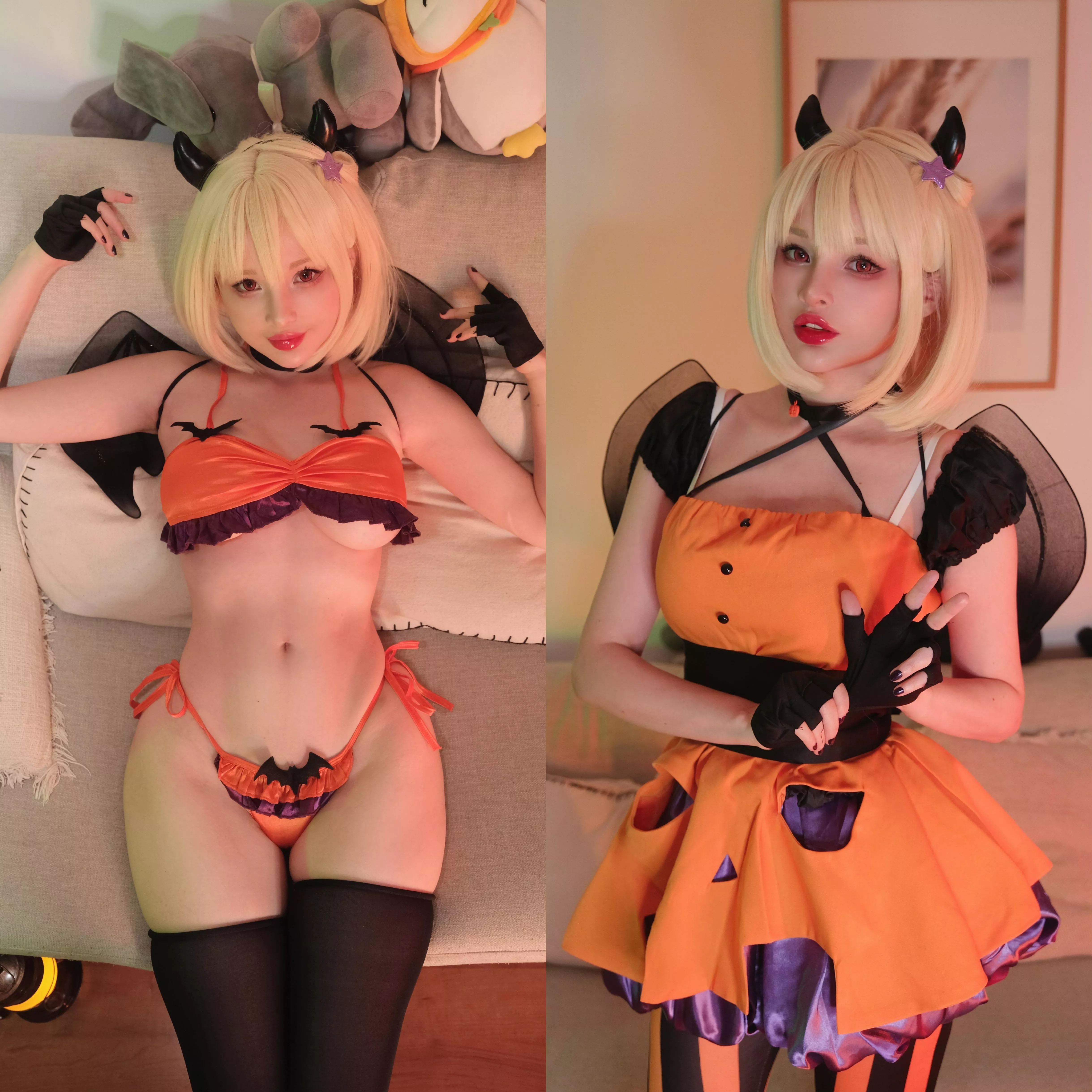 Pumpkin devil Chisato from Lycoris Recoil cosplay by Hidori Rose