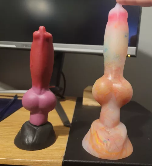 Was not expecting such a size difference, I'm excited just seeing them together. Definitely got time to practice before my Large arrives.