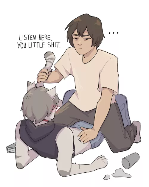When your cat boy knocks things down for attention (by Sushes)