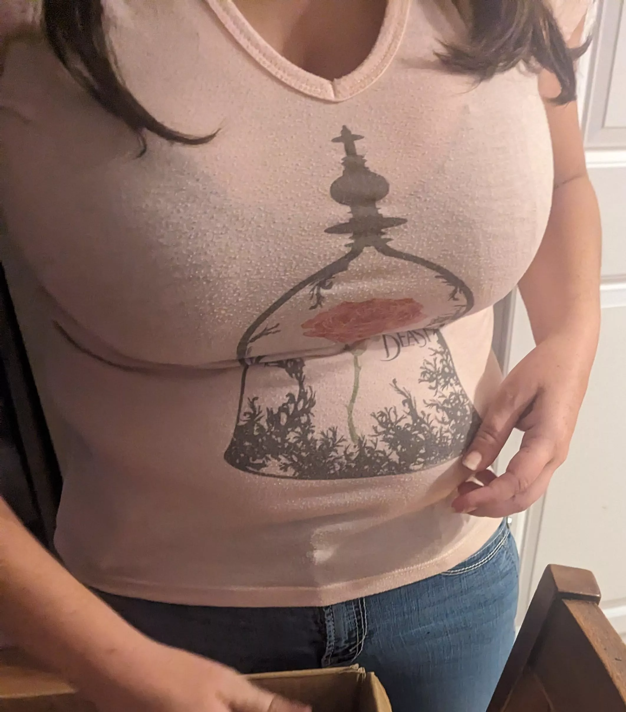 Black Bra Pink Shirt