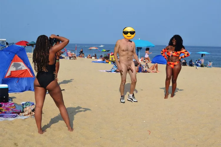 I had to leave my shoes on. The sand was hot!