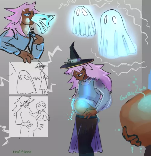 {Image} Ghost Hunting (Art by tealfiend) [multiple prey, digestion]