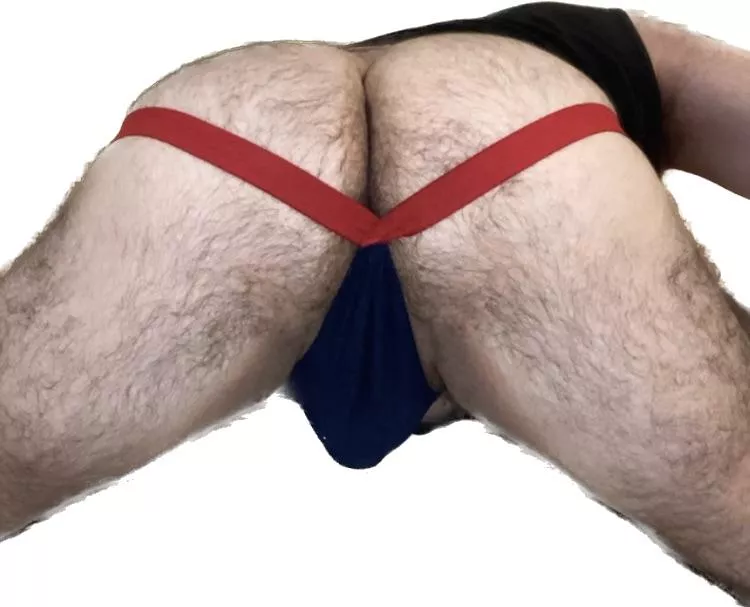 Love the way my jock frames my big bubble butt