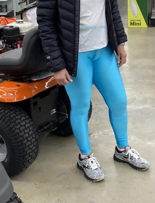 Teasing hubby in my favorite leggings.