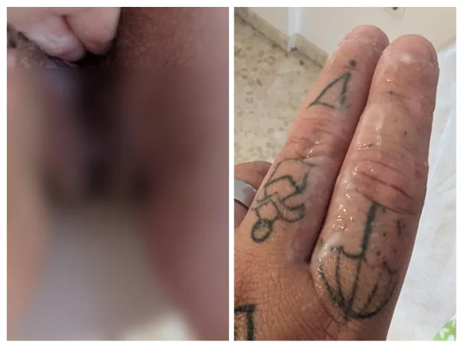 Watch me bend my wife over and finger her until she creams on me 💦💦🥵🥵