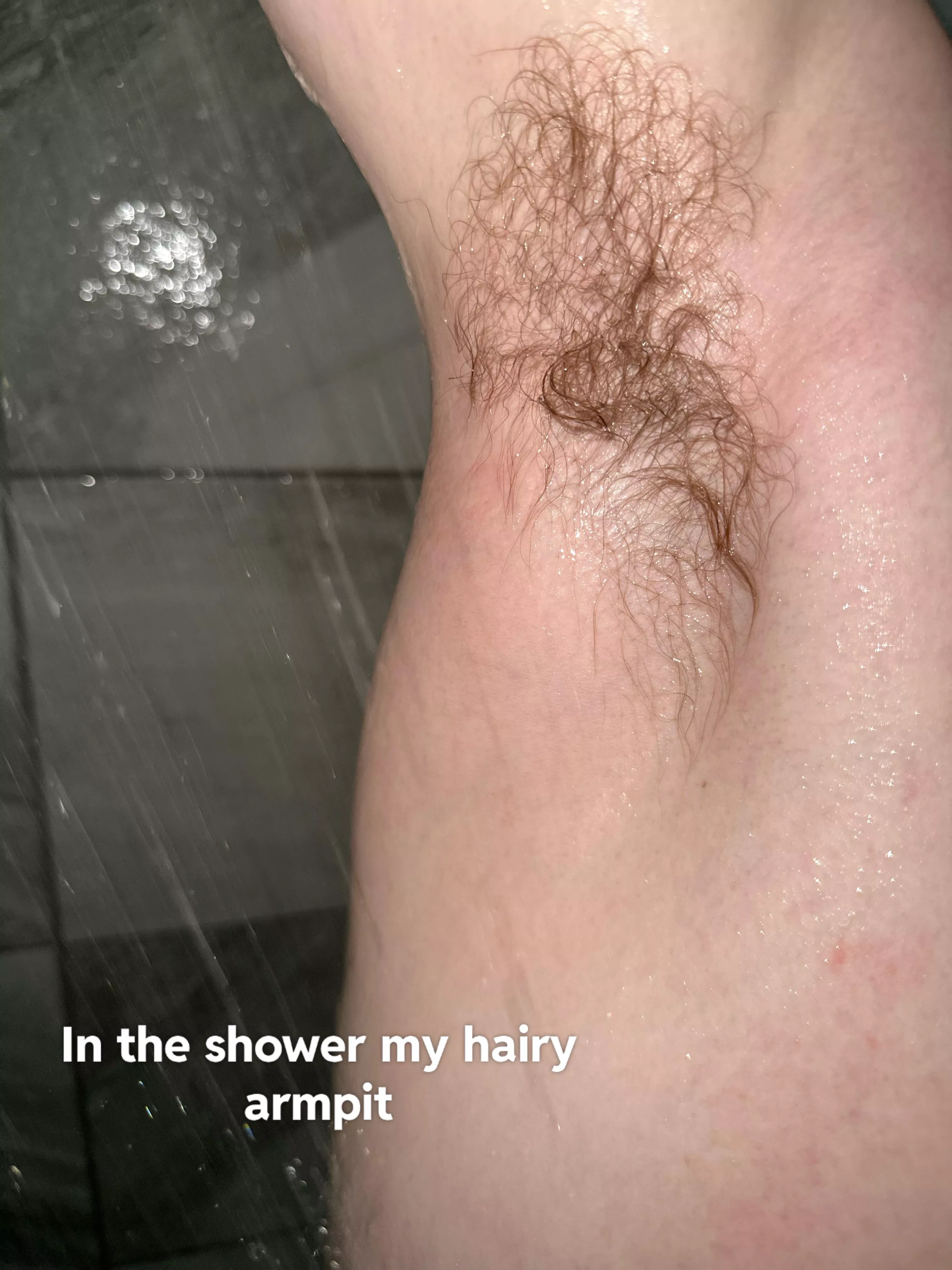 Wet hairy armpit