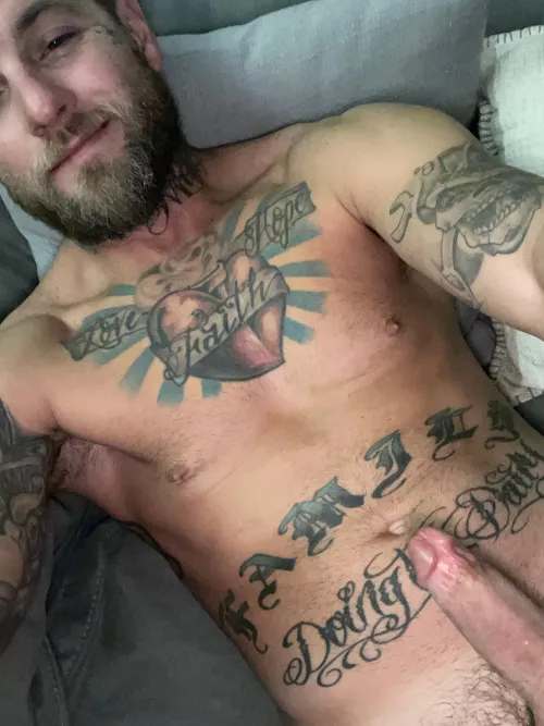 3 great thangs. Beard, tattoos and a 🦴