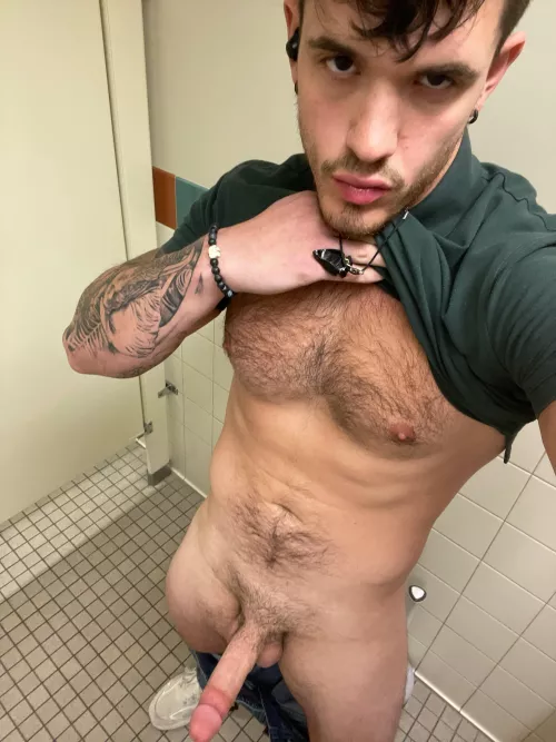 At work showing off this cock